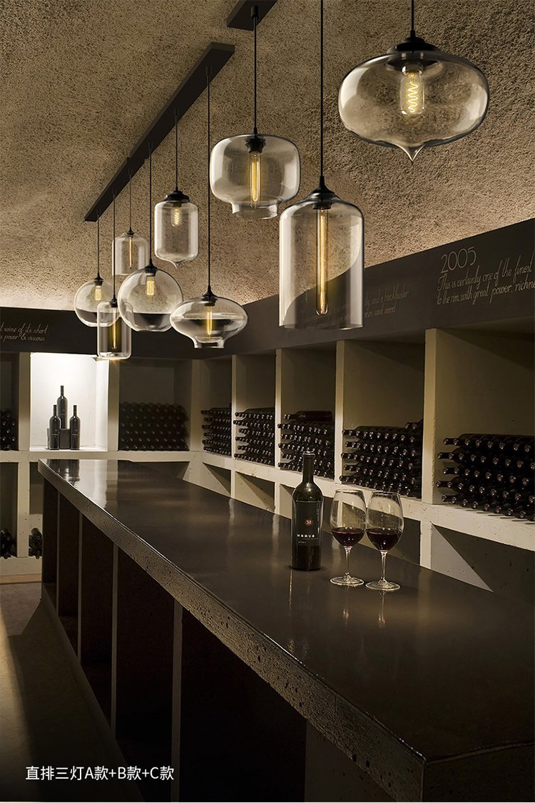 Clear Glass Globe Dining Room Chandelier Restaurant Modern Multi-Molding Pendant Lights