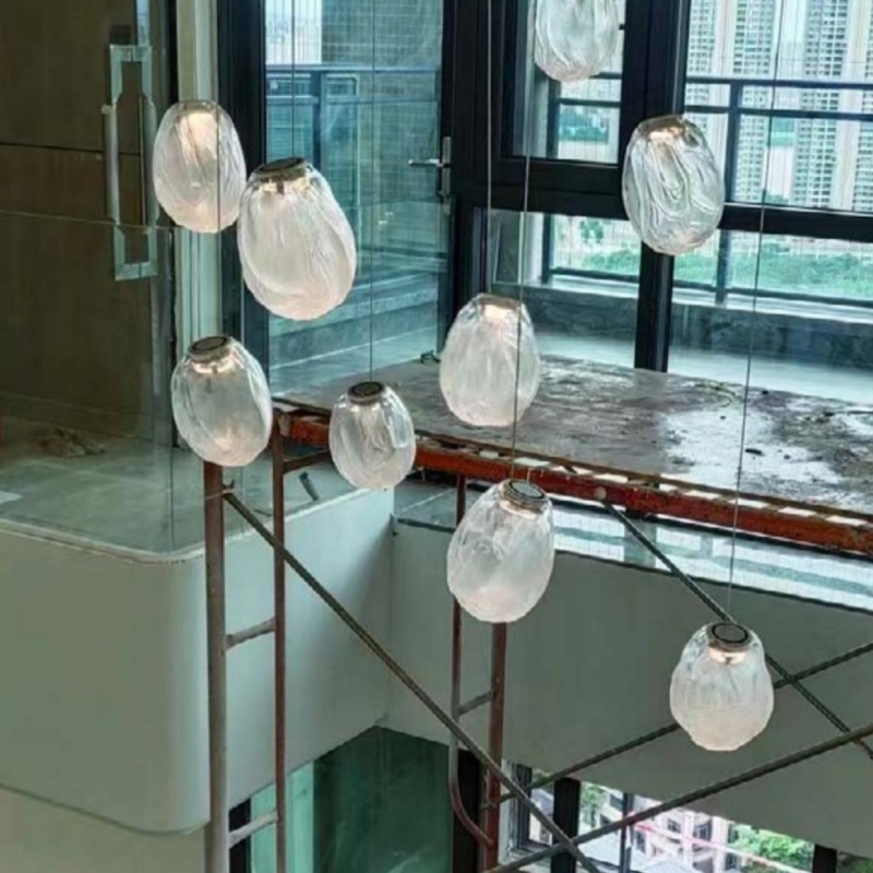 Hotel Chandelier Lighting Bedroom Bar Hanging Nordic Glass Lava LED Chandelier Living Room Dining Room