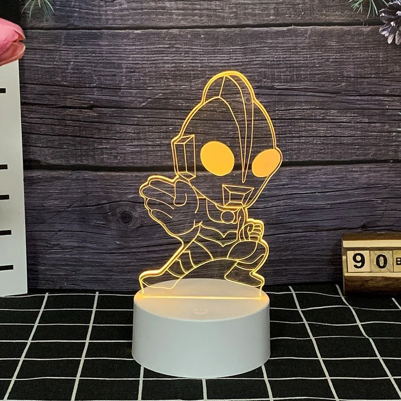 Wholesale Kids Room Creative USB Battery Acrylic Custom 3D Illusion Anime LED Base Night Light for Children Christmas Gift