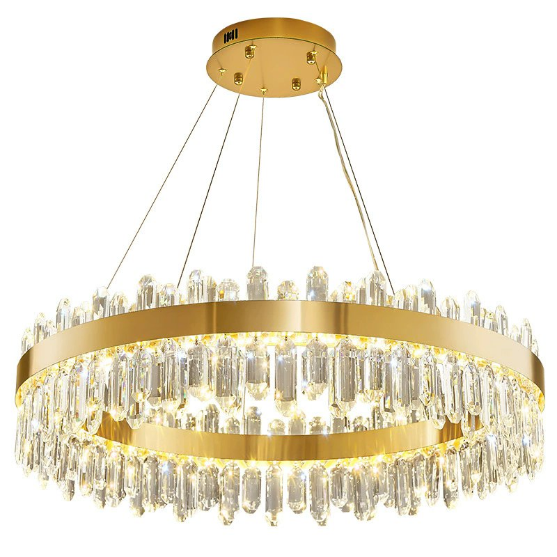 Crystal Chandeliers, Gold Chandelier Lighting Fixture Pendant Ceiling Light for Living Room Dining Room Bedroom