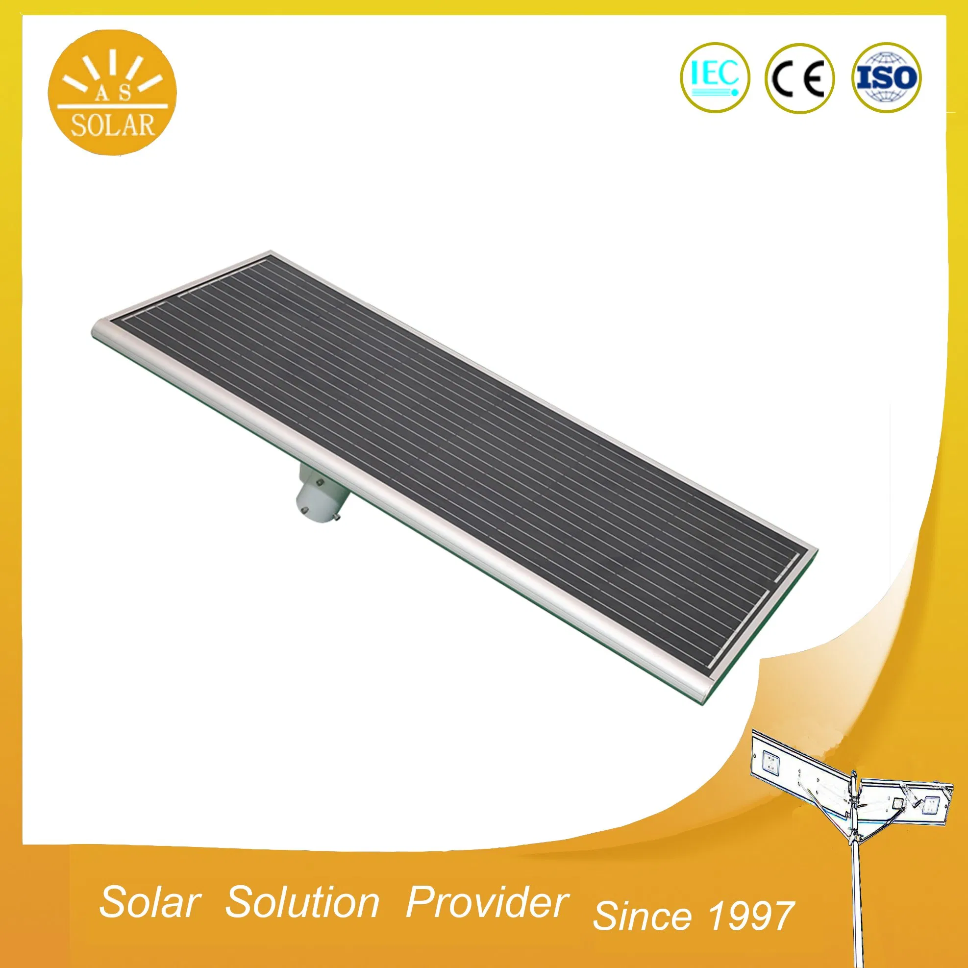 Outdoor 60 Watt Integrated Intelligent IP67 Streetlight Lamp 60W Smart Motion Sensor All in One Solar LED Street Light