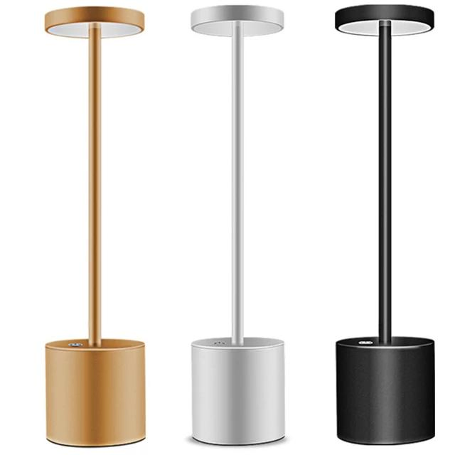 Touch Sensor Control Dimmable LED Cordless Table Lamp with Battery for Restaurant Bar Dinner Dining Support Qi Wireless Charging KTV Hotel Desk Lighting Light