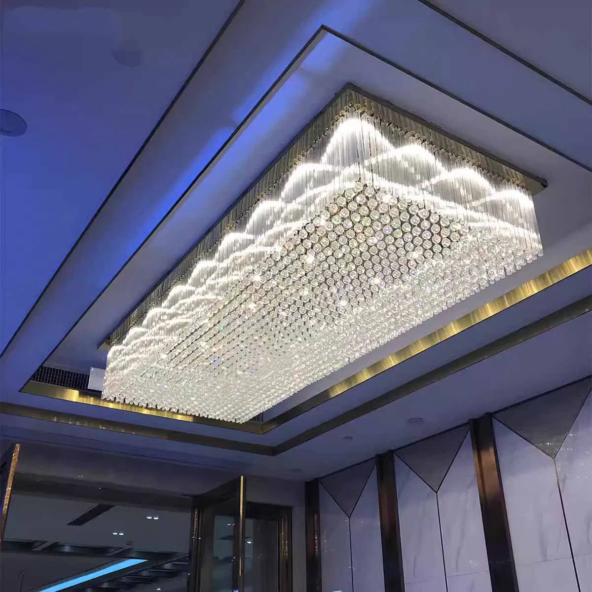 Large High-End Luxury Crystal LED Dimmable Ceiling Light 5-Year Warranty for Hotel Lobby Banquet Hall Commercial Chandelier