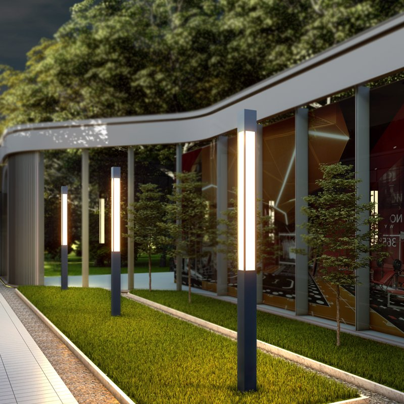 Outdoor Solar LED Garden Bollard Light for Lawn Pathway Driveway Courtyard Decoration