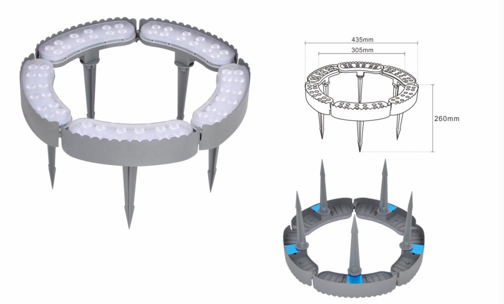 Hug LED Palm Outdoor Ring Light Landscape Decoration Holding Spike Tree Uplight