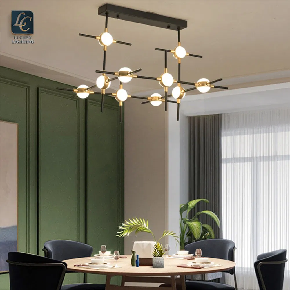Modern Design Living Room Decorative Pendant Light Metal Acrylic LED Chandelier