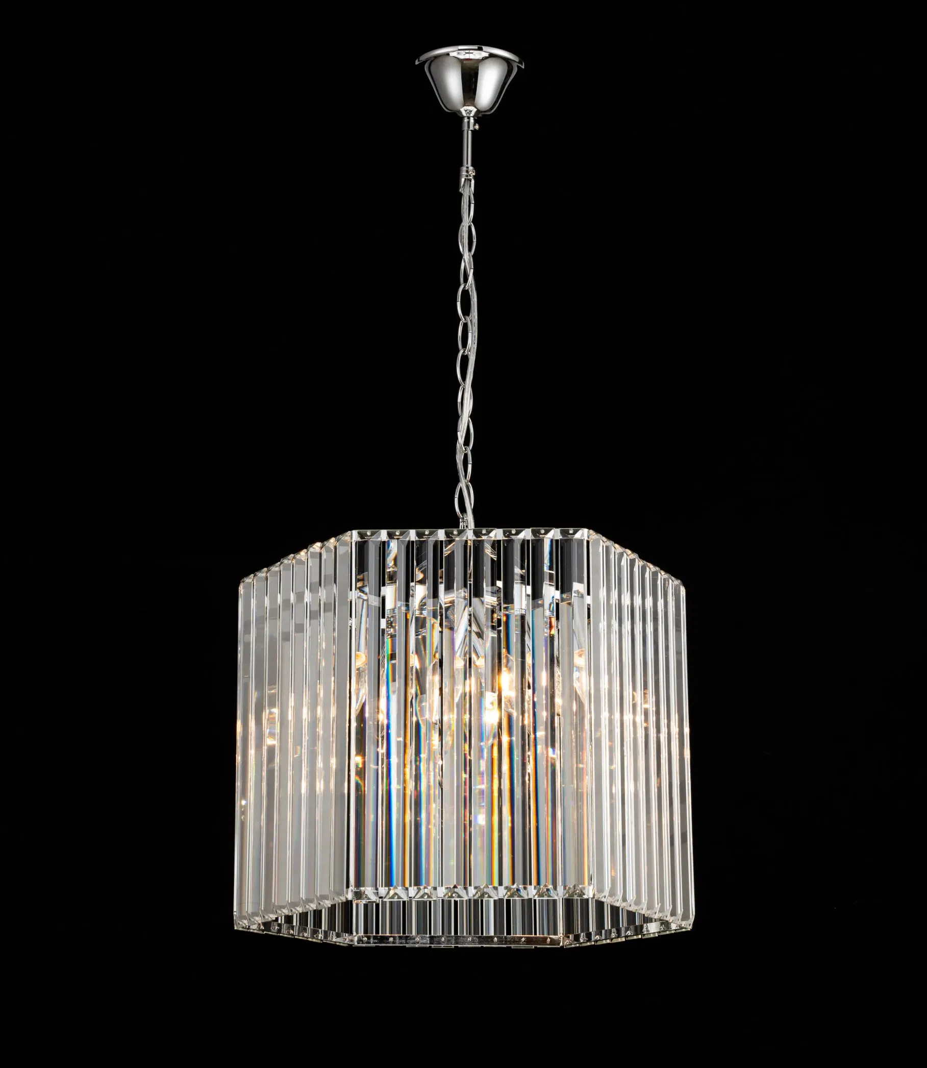 Modern Luxury Round Living Room LED Minimalist Restaurant Remote Control Dimmable Chandelier Crystal Pendant Lights