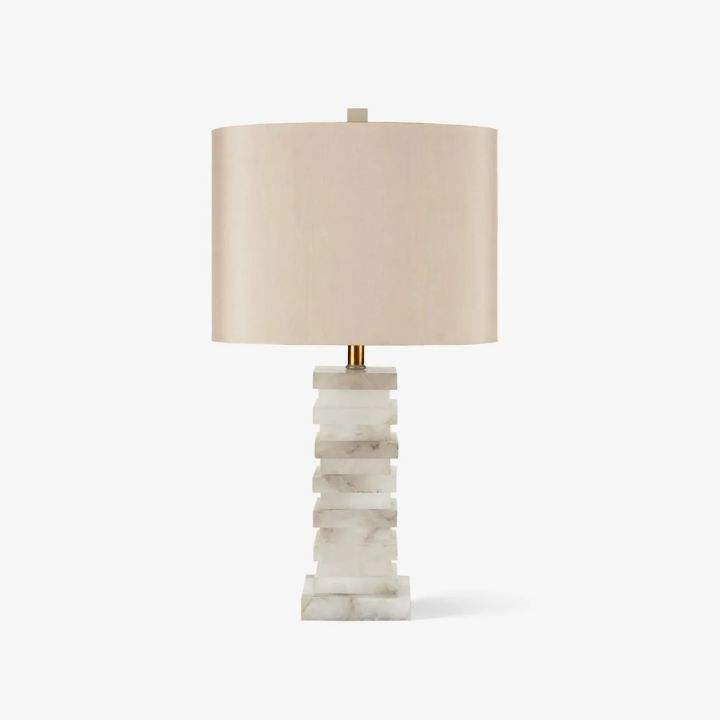 Modern Alabaster Table Lamp Bedroom Nightstand Desk Decor LED Table Lamp