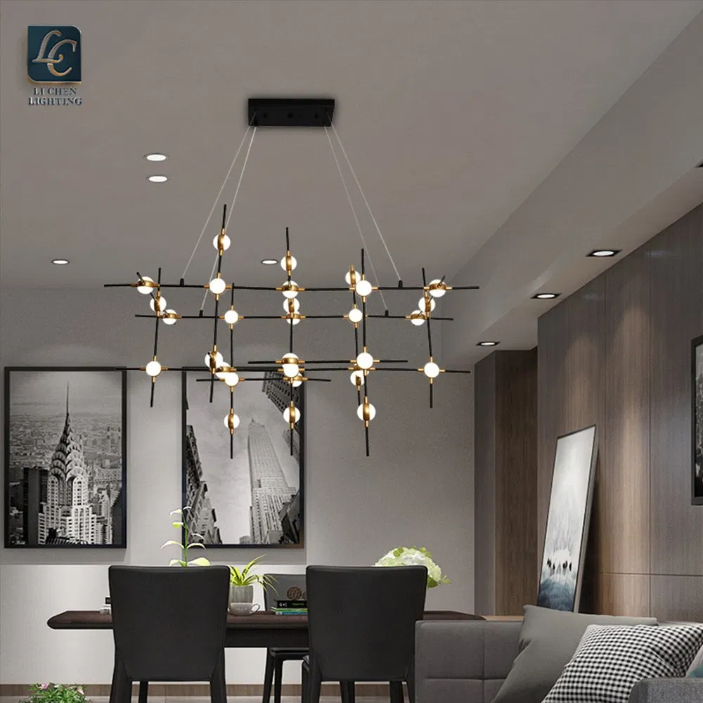 Modern Design Living Room Decorative Pendant Light Metal Acrylic LED Chandelier