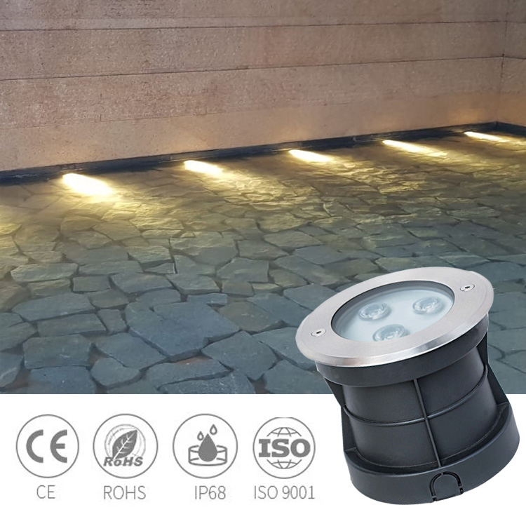 Waterproof IP68 Floor Recessed Deck Inground Spotlight Outdoor Landscape Ground Buried Lamp LED Underground Lights