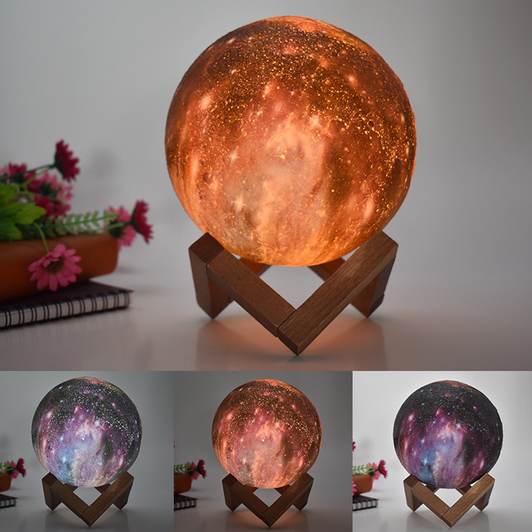 OEM Painted Star LED 3D Bedroom Rechargeable Table Lamp