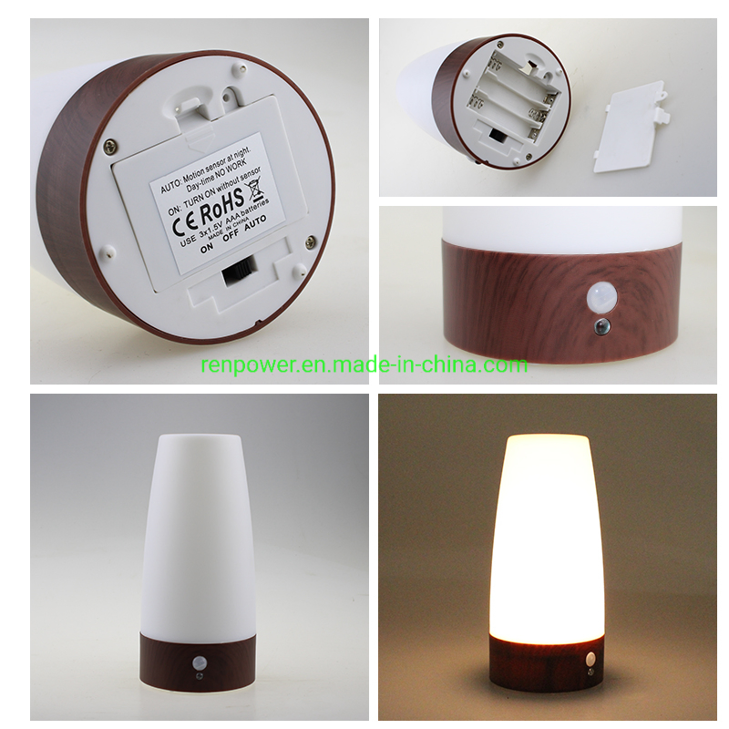 Portable LED Night Light, Wireless Motion Senor Warm Light Solar Table Lamp for Kids Room, Nursery, Bedroom, Garden