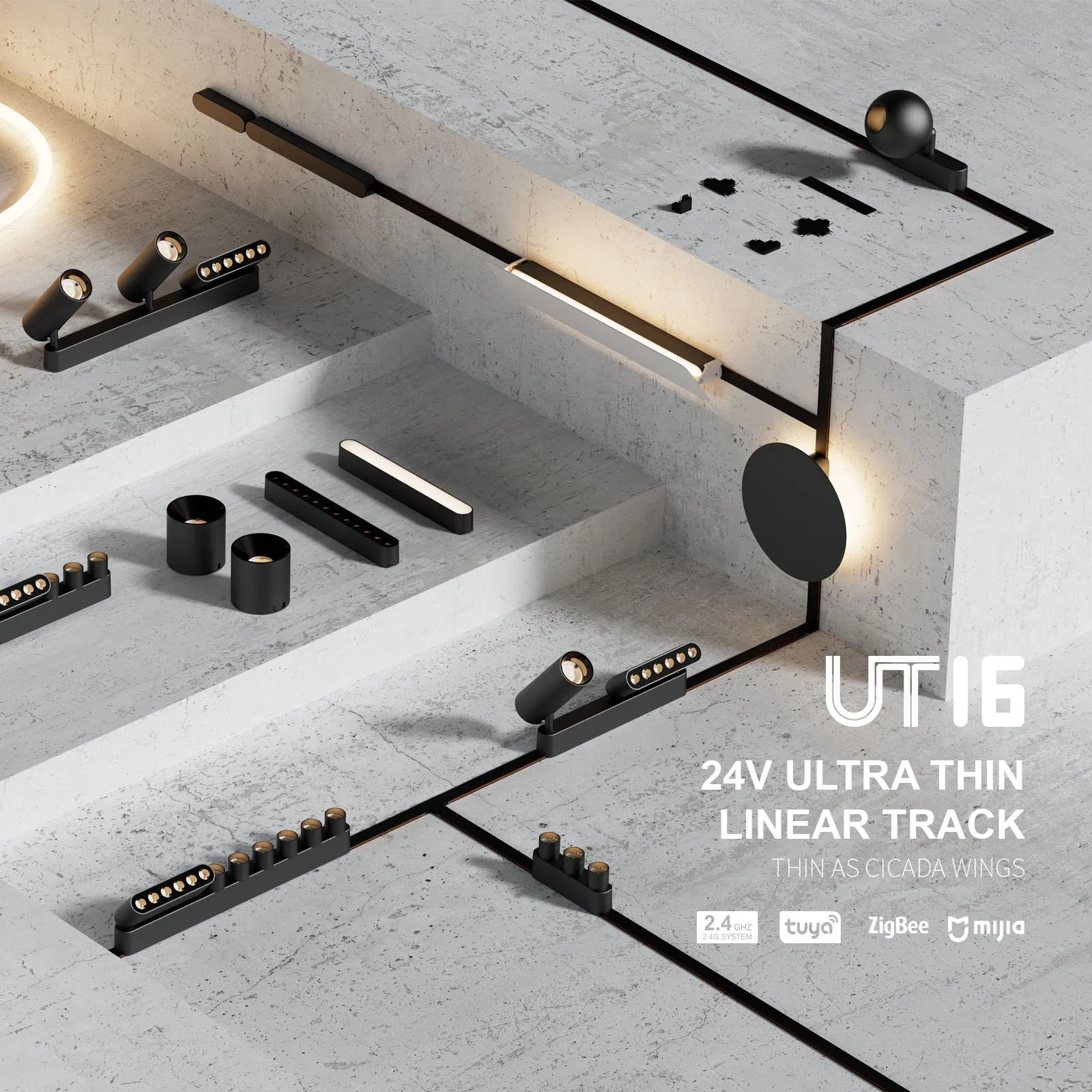 Aluminium Ultra Thin 45mm LED-Interior-Lighting Magnetic Track Light
