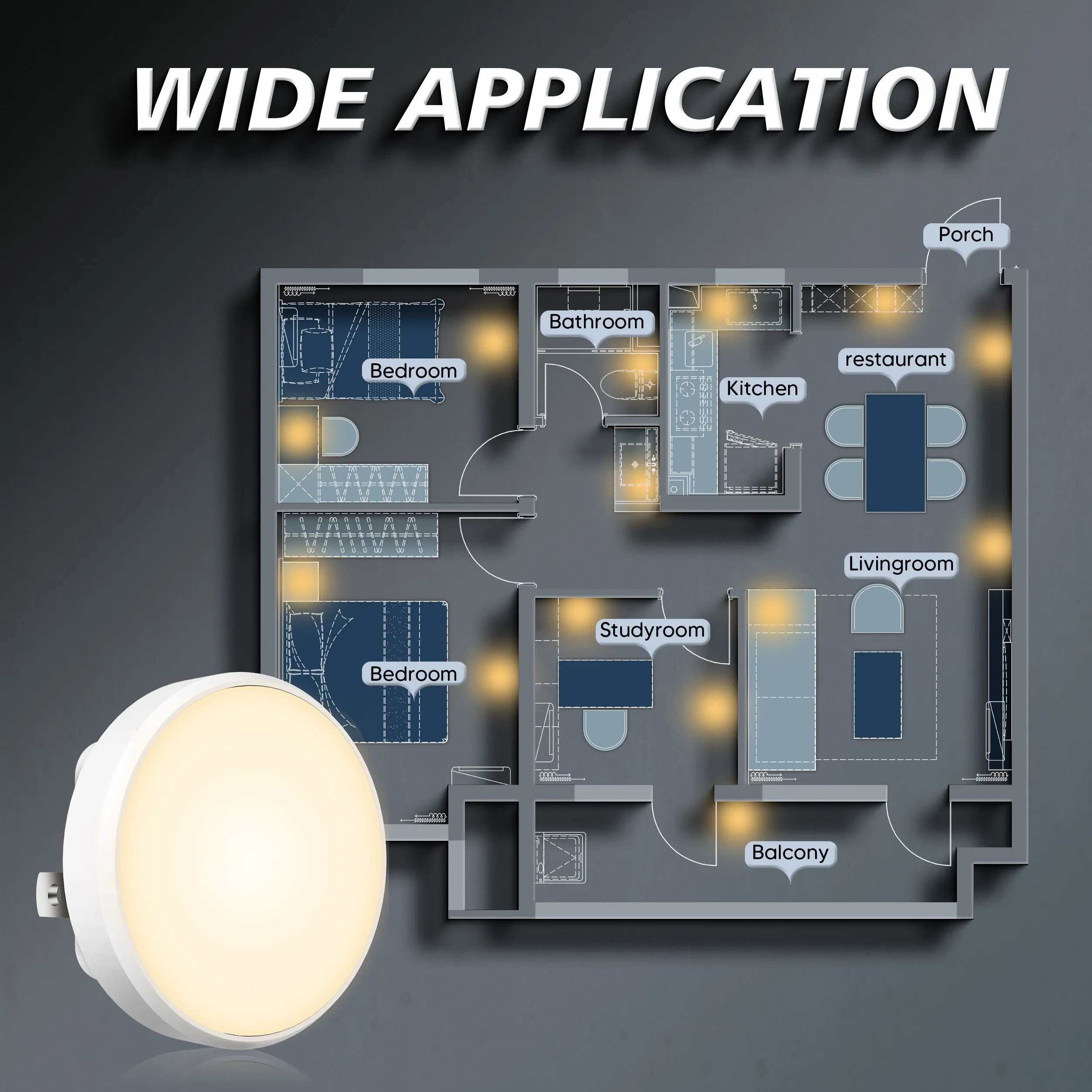 LED Sensor Night Light Soft Glow Plug-in Lamp for Kids Room