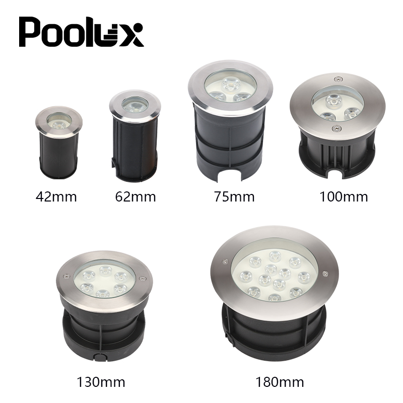Poolux High Quality 3W 6W 9W 12W Waterproof IP67 Garden Lamp Underground Ground Buried Lamp Recessed Light LED Underground Light