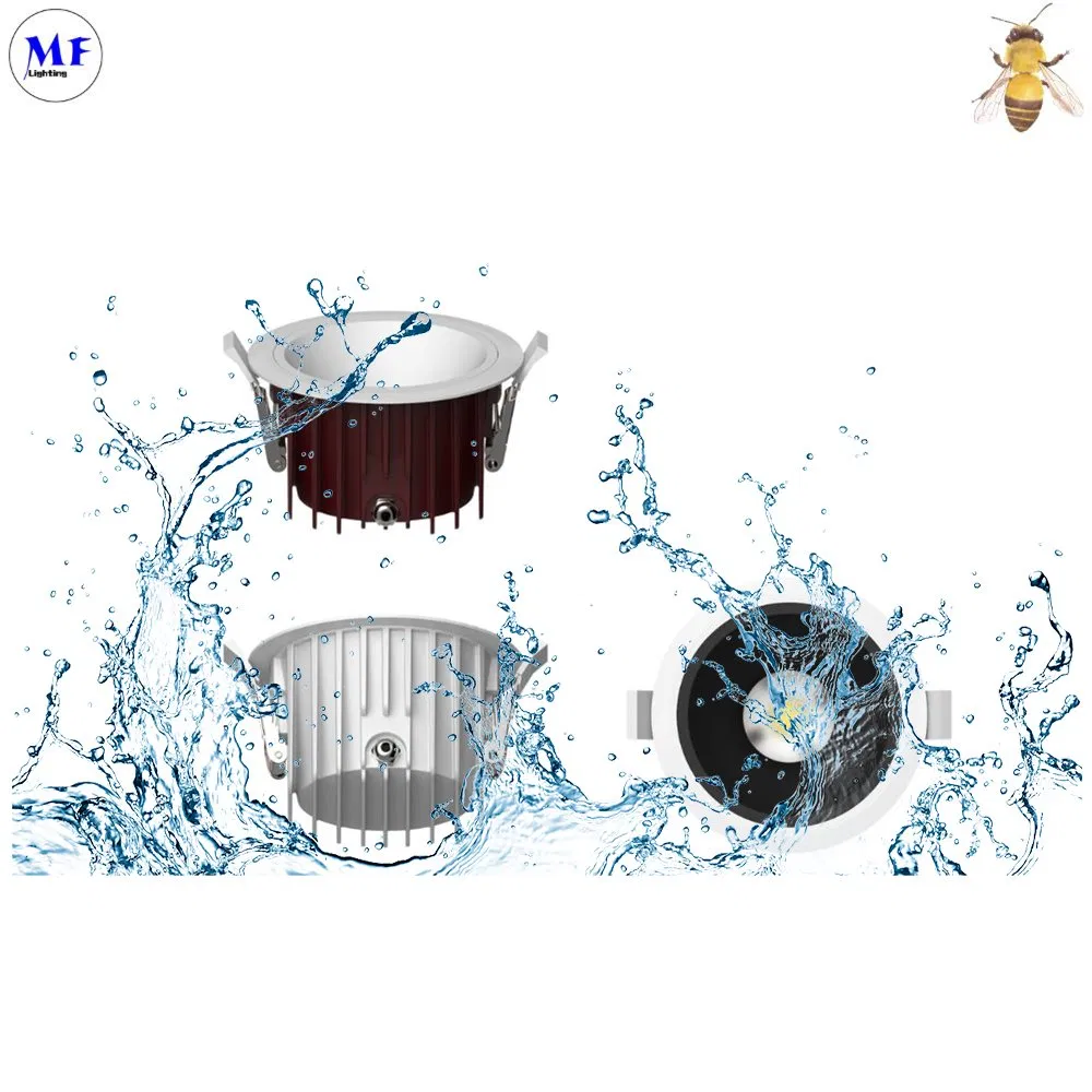 Factory Price IP65 Waterproof 20W Aluminum Ceiling Recessed Lamp Spotlights Office Dimmable LED Downlight for Home Furnishing Hotel Supermarket Restaurant