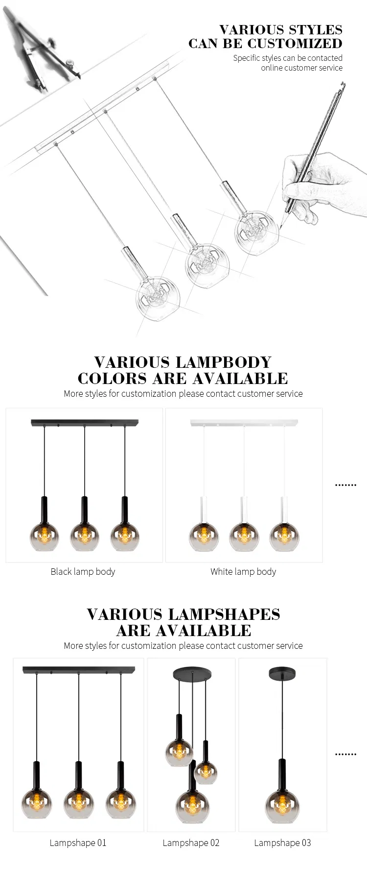 Modern LED Glass Pendant Chandelier 2