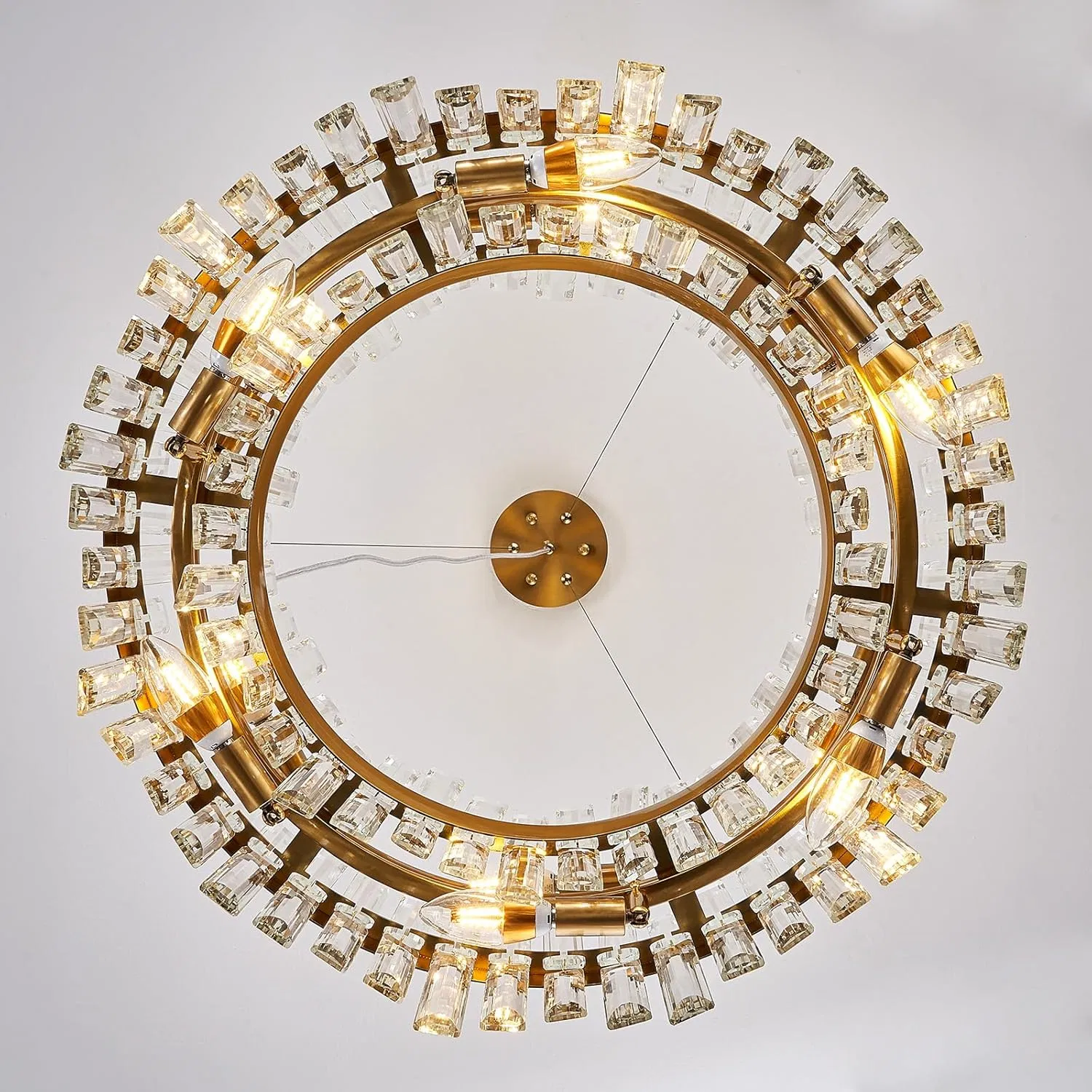 Crystal Chandeliers, Gold Chandelier Lighting Fixture Pendant Ceiling Light for Living Room Dining Room Bedroom