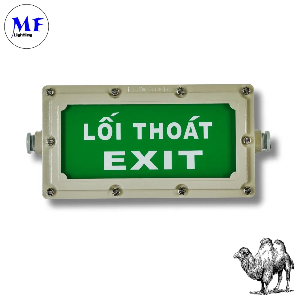 5years Warranty IP65 Waterproof Fireproof Ex ATEX Iecex 4W 3hours Green Explosion Proof LED Emergency Exit Light for Chemical Plant Processing Industrial Park