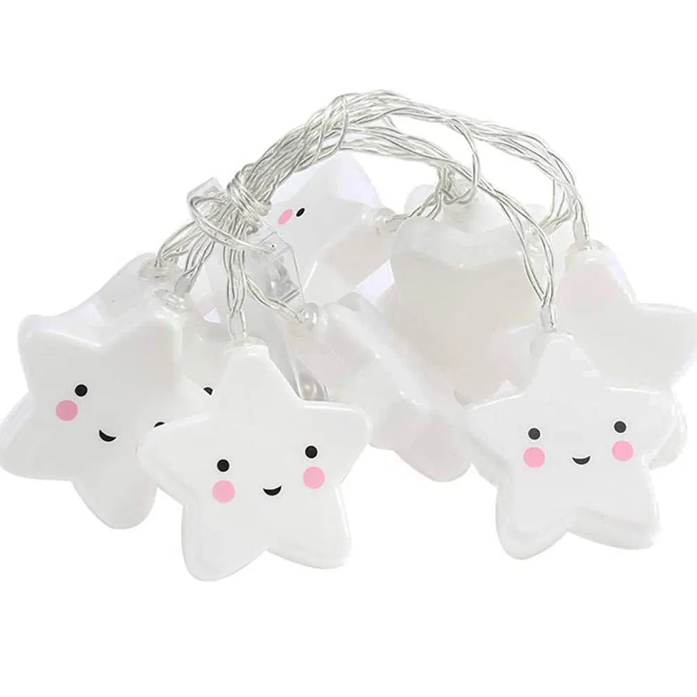 Cute Star Shape Baby Kids Room Decoration Plastic Battery LED String Garland Night Light