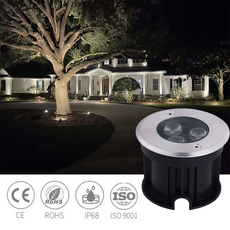 3W Waterproof Garden Underground Ground Buried Lamp Recessed LED Underground Light