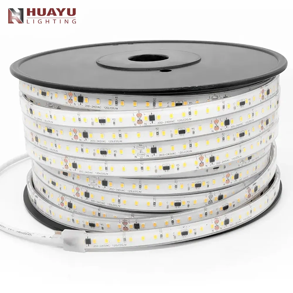 IP67 Waterproof LED Strip High-Voltage AC220V SMD2835 120LEDs Per Meter 10mm Width Single-End Power Supply LED Light