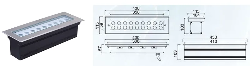 LED Underground Light Dimensions