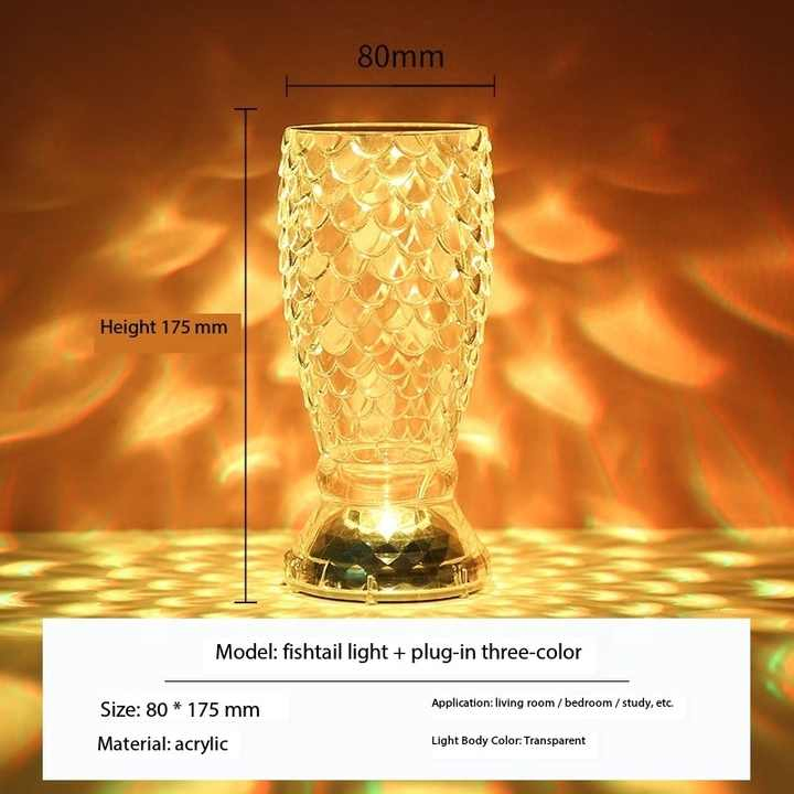 Modern Luxury Crystal Table Lamp Bedroom Portable Night Light Wireless Charging LED Table Lamp for Restaurant Bar Bedside