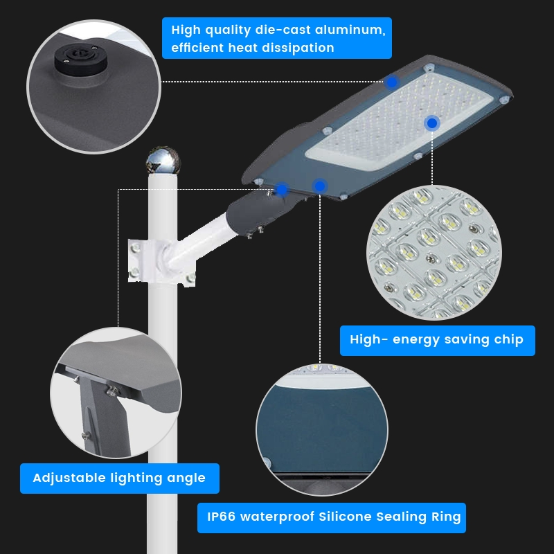 Street Light 7000lm LED Street Light Wattage 50W Outdoor Post Top Lights
