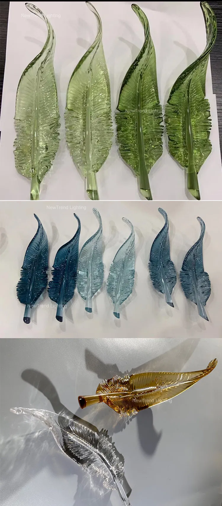 Glass Leaf Brach LED Chandelier 4