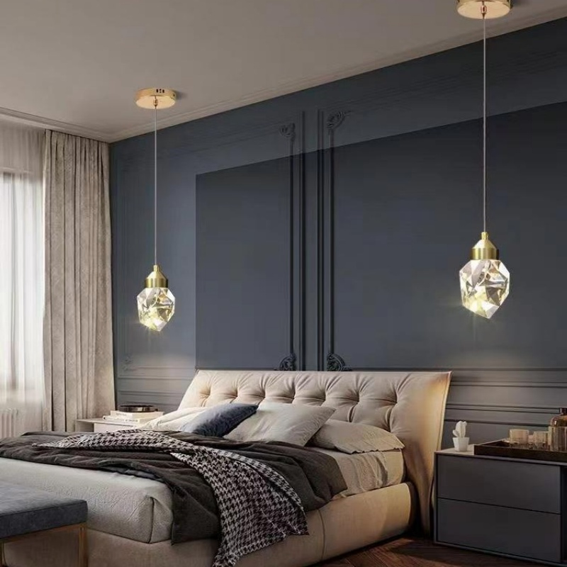 Modern Round Small LED Hanging Light Dining Room Bedside Decorative Chandelier Crystal LED Pendant Light (D8010)
