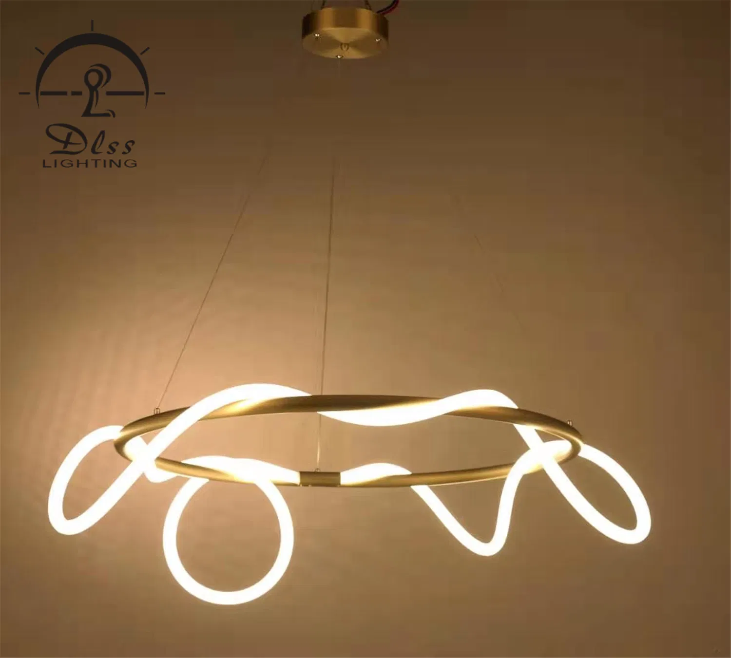 Flexible Modern Pendant Lighting LED Fabric Nylon Long Soft Line Lamp Chandelier