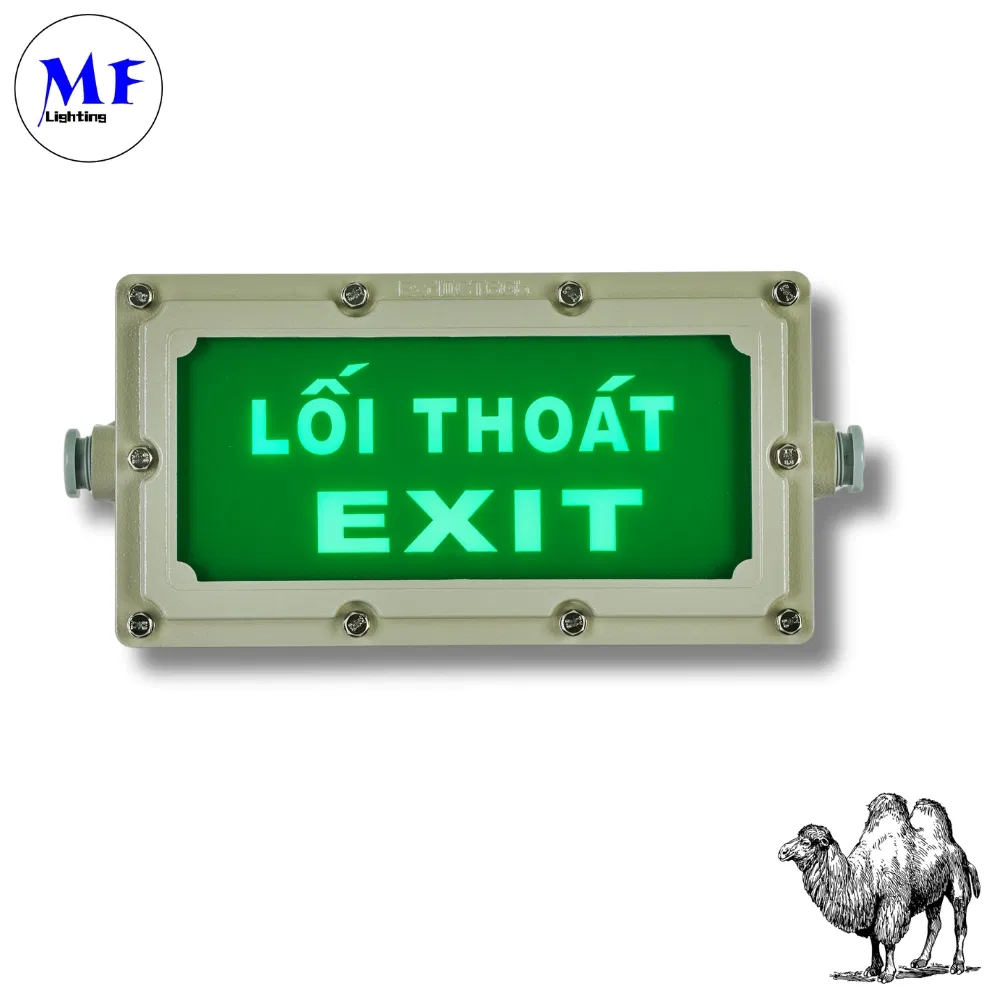 5years Warranty IP65 Waterproof Fireproof Ex ATEX Iecex 4W 3hours Green Explosion Proof LED Emergency Exit Light for Chemical Plant Processing Industrial Park