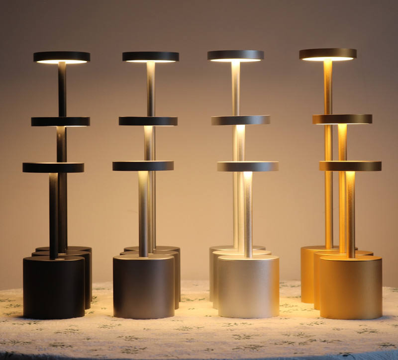 Touch Sensor Control Dimmable LED Cordless Table Lamp with Battery for Restaurant Bar Dinner Dining Support Qi Wireless Charging KTV Hotel Desk Lighting Light