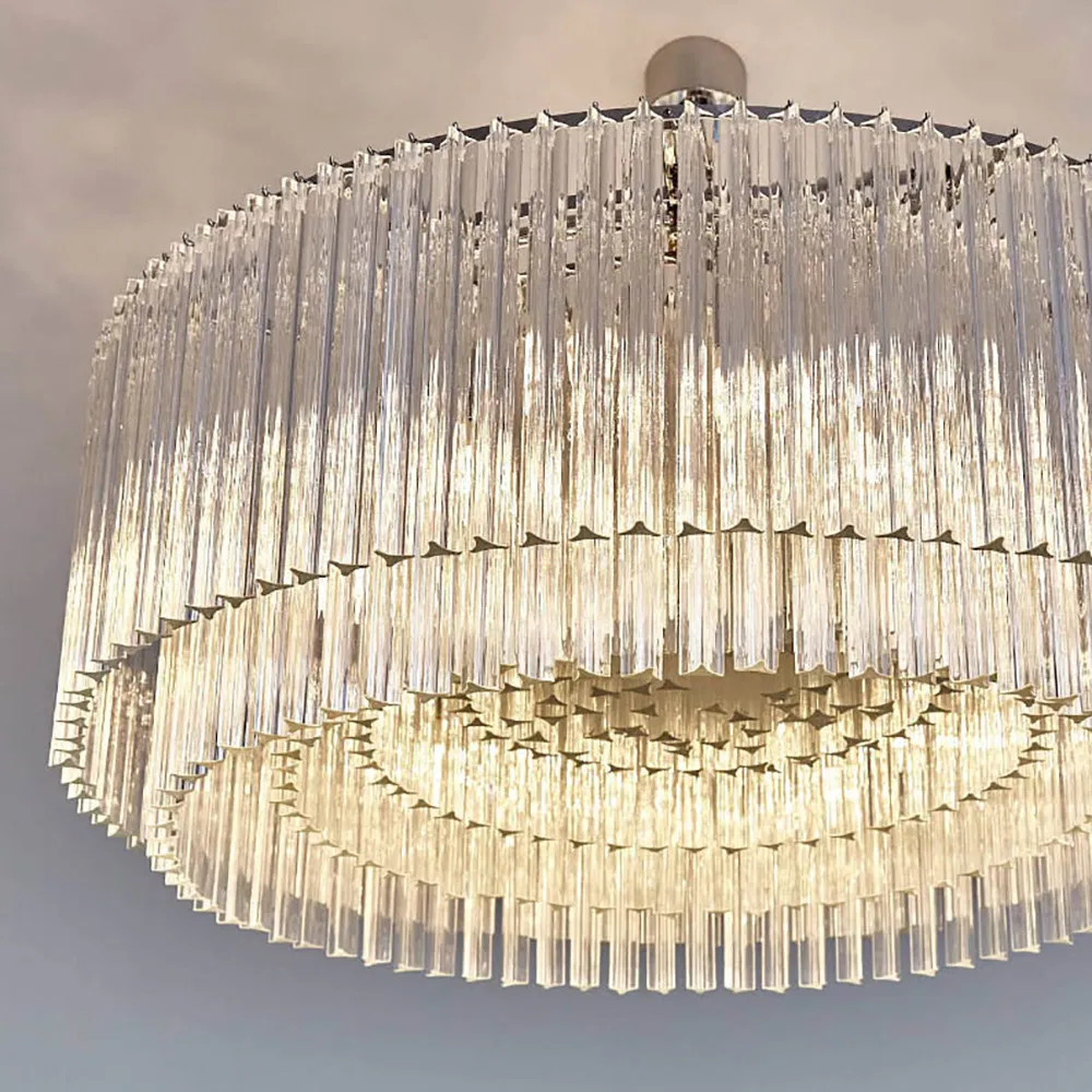 Classic Modern Glass Customized Chandeliers Pendant Lights LED Ceiling Round for Living Room