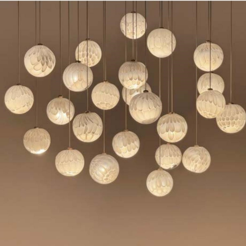 Hotel Chandelier Lighting Bedroom Bar Hanging Nordic Glass Lava LED Chandelier Living Room Dining Room