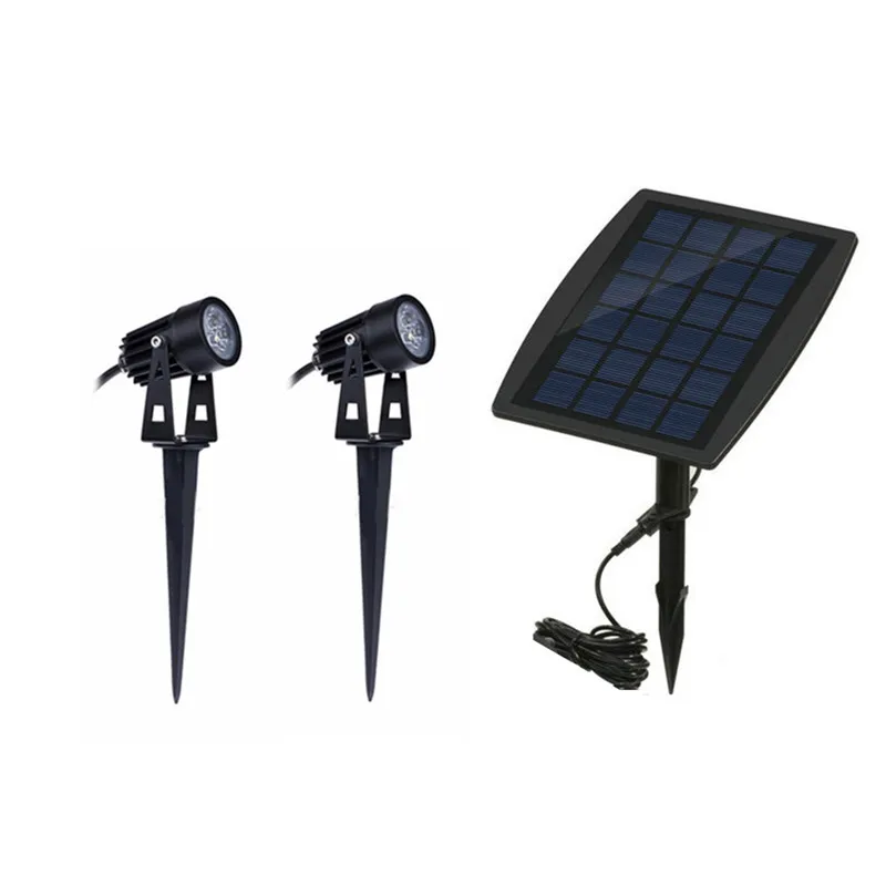 Solar Powered Adjustable Double Head LED Spotlight