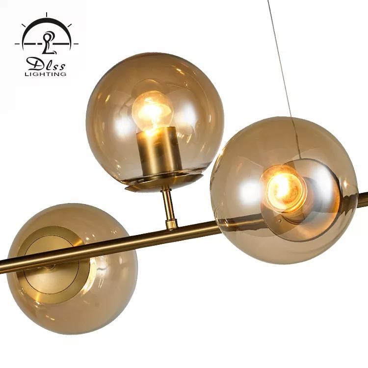 Nordic Style Modern Lighting Home Dining Glass Ball Hanging Decorative LED Chandelier