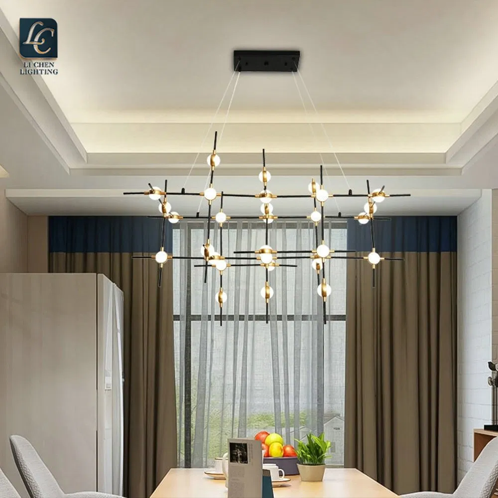 Modern Design Living Room Decorative Pendant Light Metal Acrylic LED Chandelier