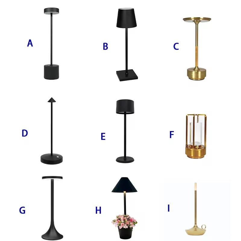 Touch USB Battery Powered Modern Luxury Restaurant Rechargeable LED Table Lamp