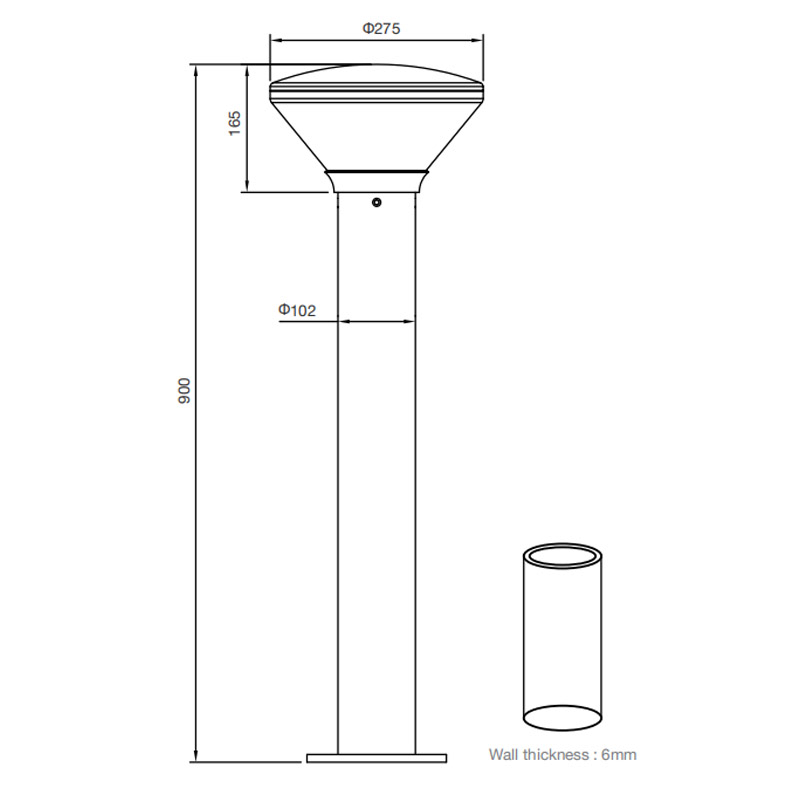 Solar LED Bollard Light for Outdoor Pathways and Gardens