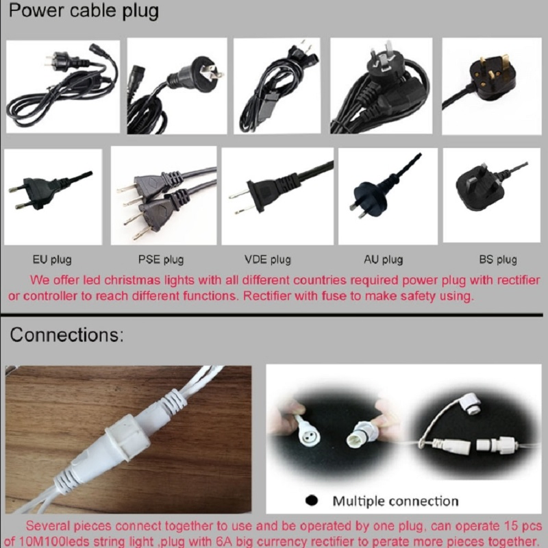 High Quality CE RoHS Christmas IP65 Rubber Outdoor LED String Christmas Light