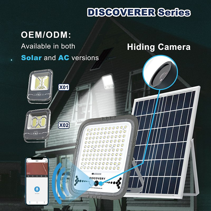 Solar LED Floodlight Monitoring Flood Light with Camera HD