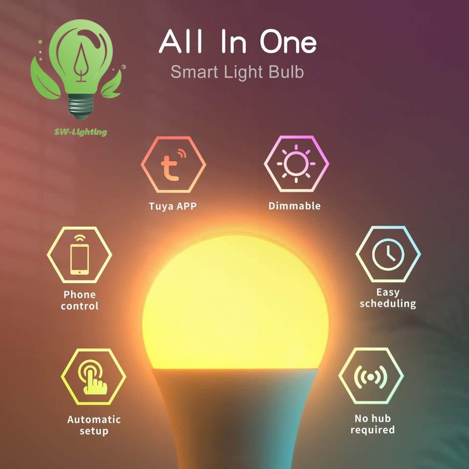 Lamp Tuya Smart WiFi A60 Energy Saving E27 B22 LED Bulb Light