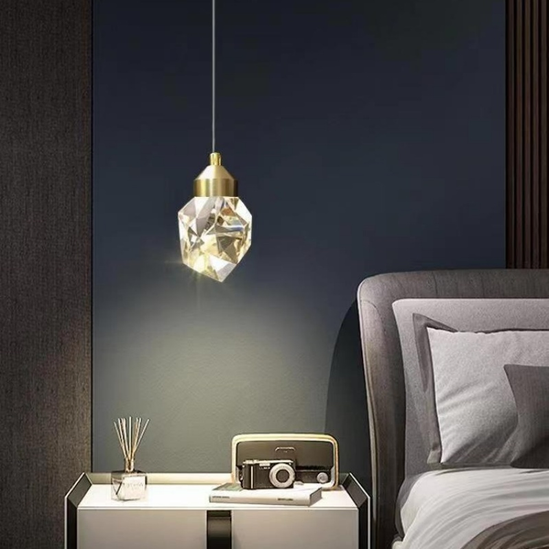 Modern Round Small LED Hanging Light Dining Room Bedside Decorative Chandelier Crystal LED Pendant Light (D8010)