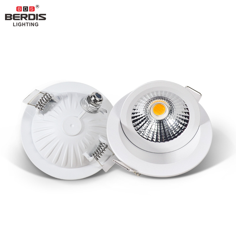 IP65 Adjustable Aluminum Recessed Downlight Tiltable Dimmable Cob Downlight