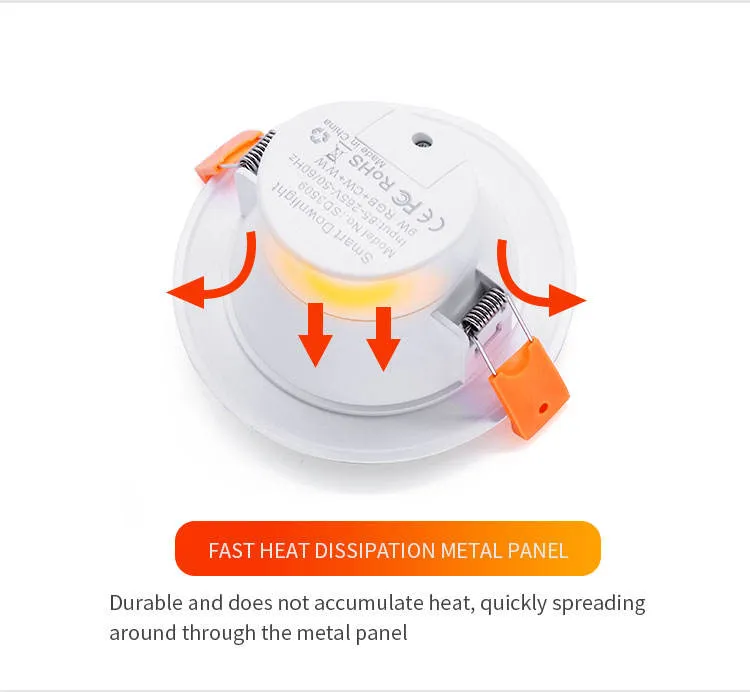 Smart APP Control 4inch RGB/LED Downlight 12W Recessed Round Ceiling Panel Light
