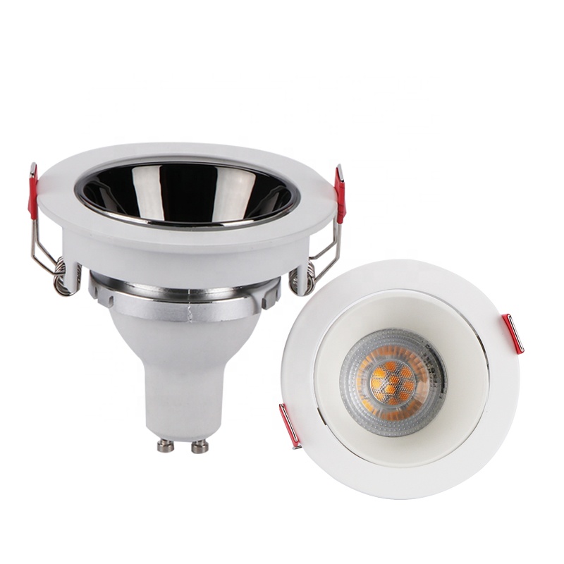 Mr16 Module &amp; GU10 Housing Frame Adjustable Square LED Downlight With Casing &amp; Camera Fixture Recessed Fitting For MR16 GU10