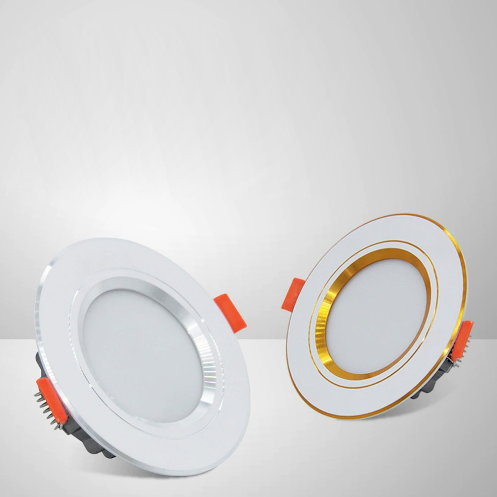 5W 7W Modern Golden Rim LED Downlight Energy Saving Ultra Slim Downlight Spotlights Round Recessed Ceiling Flat Panel Down Light