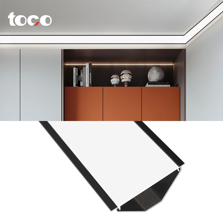 Custom Aluminum Profiles Recessed Linear Led Channels Corner Shape Decorations Living Room Ceiling